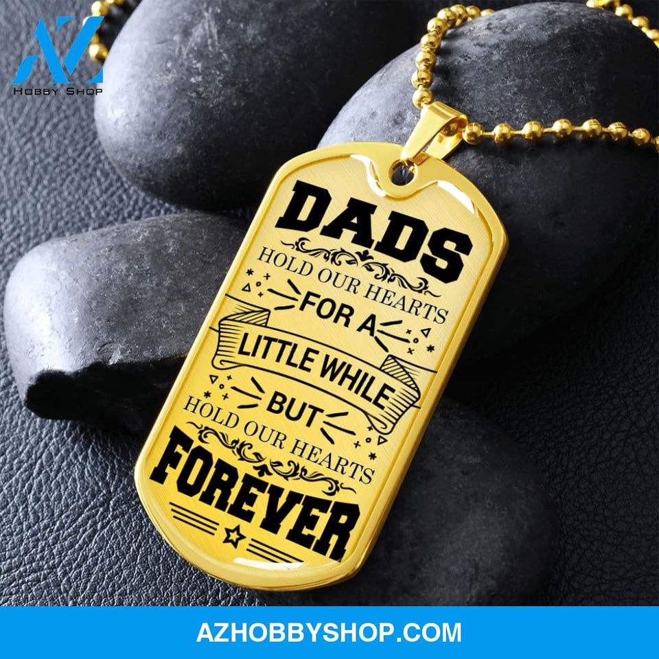 DADS Hold Our Hearts - Graphical Dog Tag & Ball chain (steel)