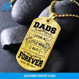 DADS Hold Our Hearts - Graphical Dog Tag & Ball chain (steel)