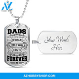 DADS Hold Our Hearts - Graphical Dog Tag & Ball chain (steel)