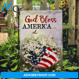 Daisy field, Colorful hummingbird, US flag, God bless America - Jesus Flag