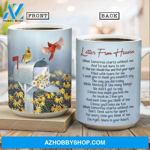 Daisy flower field, Watercolor cardinal, Letter box, Letter from heaven - Heaven AOP Mug