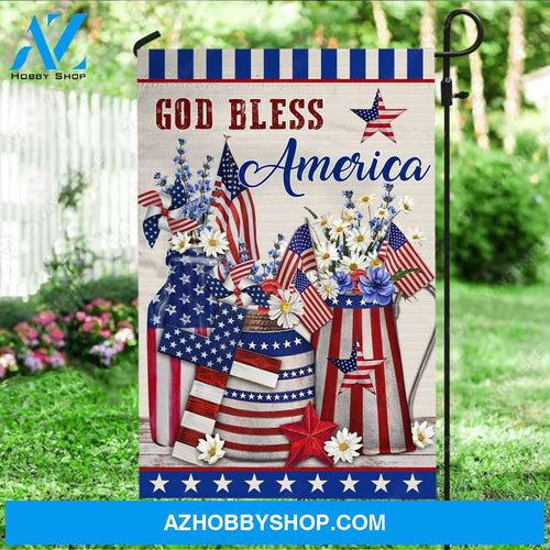 Daisy vase, Beautiful US flag, Flower garden, God bless America - Jesus Flag