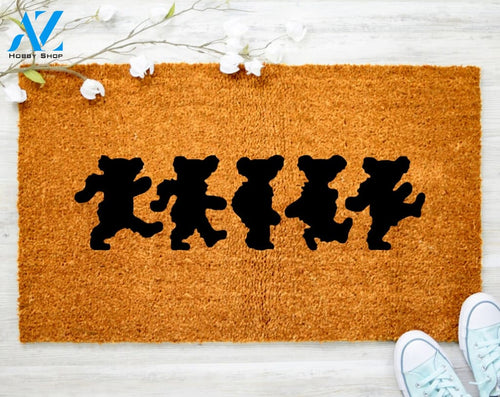 Dancing Bears Door Mat Bears Mat Music Doormat Lyric Front Door Mat Gift for Dad Music Lover Gift Custom Doormat