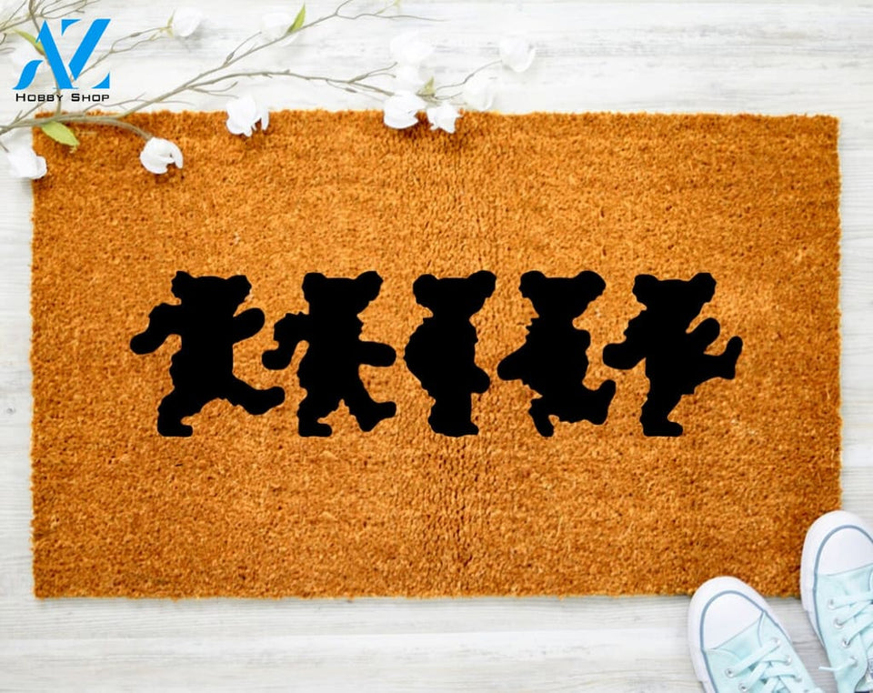 Dancing Bears Door Mat Bears Mat Music Doormat Lyric Front Door Mat Gift for Dad Music Lover Gift Custom Doormat