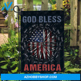 Dandelion painting, US flag, God bless America - Jesus Flag