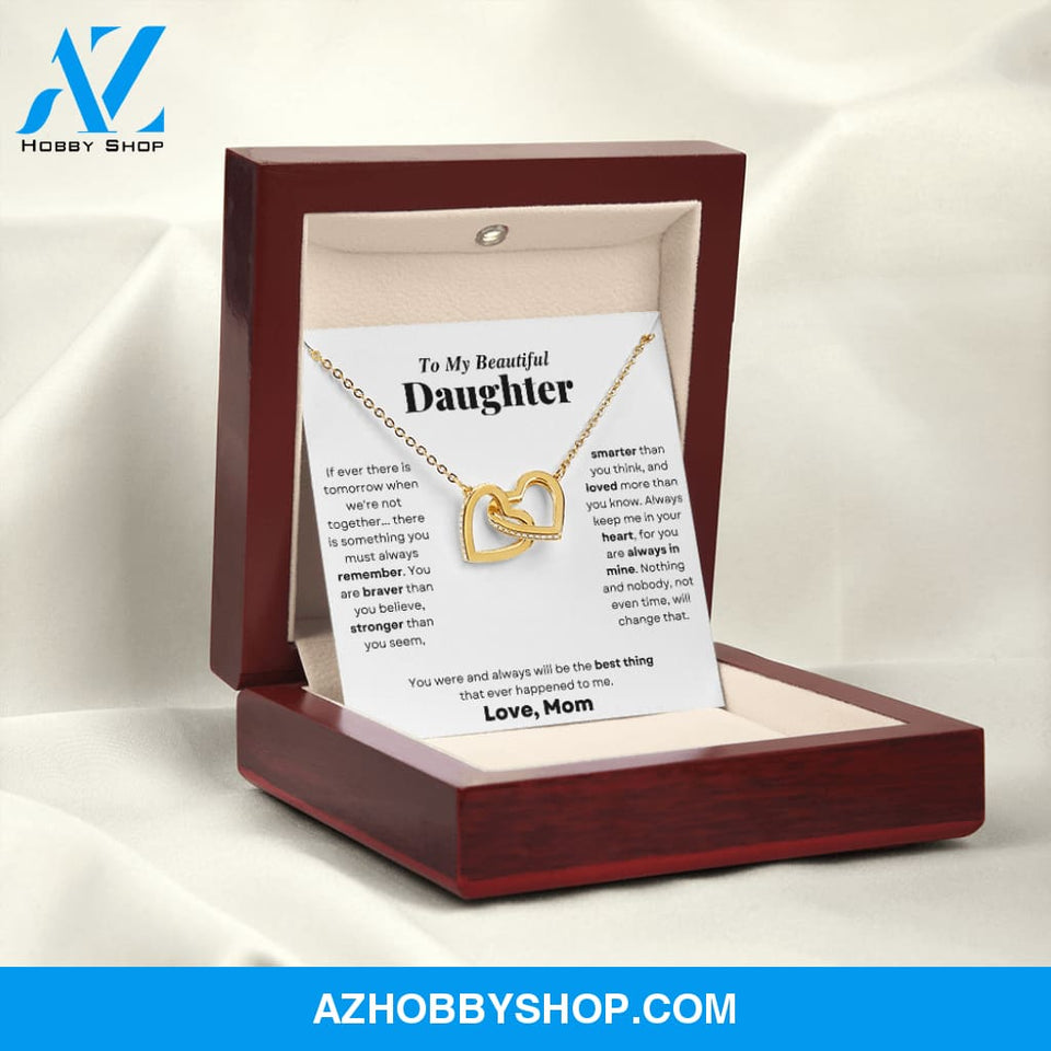 Daughter - Always Connected - Interlocking Hearts Necklace