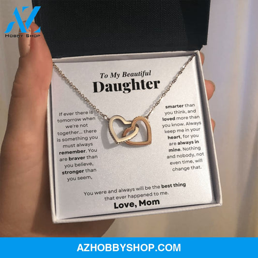 Daughter - Always Connected - Interlocking Hearts Necklace