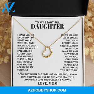 Daughter - Beauty - Delicate Heart Necklace