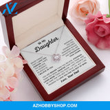 Daughter Believe In Yourself, Love Knot Necklace, Gift For Daughter From Dad, Christmas Gift Idea