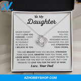 Daughter Believe In Yourself, Love Knot Necklace, Gift For Daughter From Dad, Christmas Gift Idea