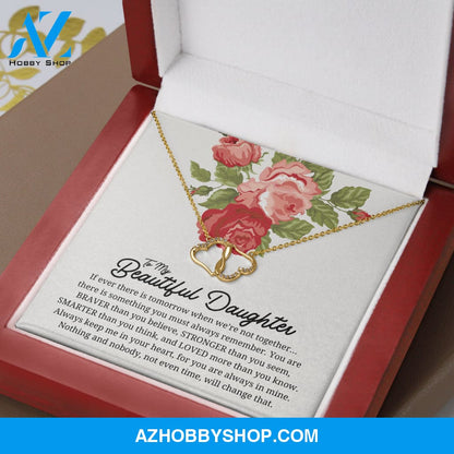 (Daughter) Braver & Stronger - Solid Gold with Diamonds Necklace