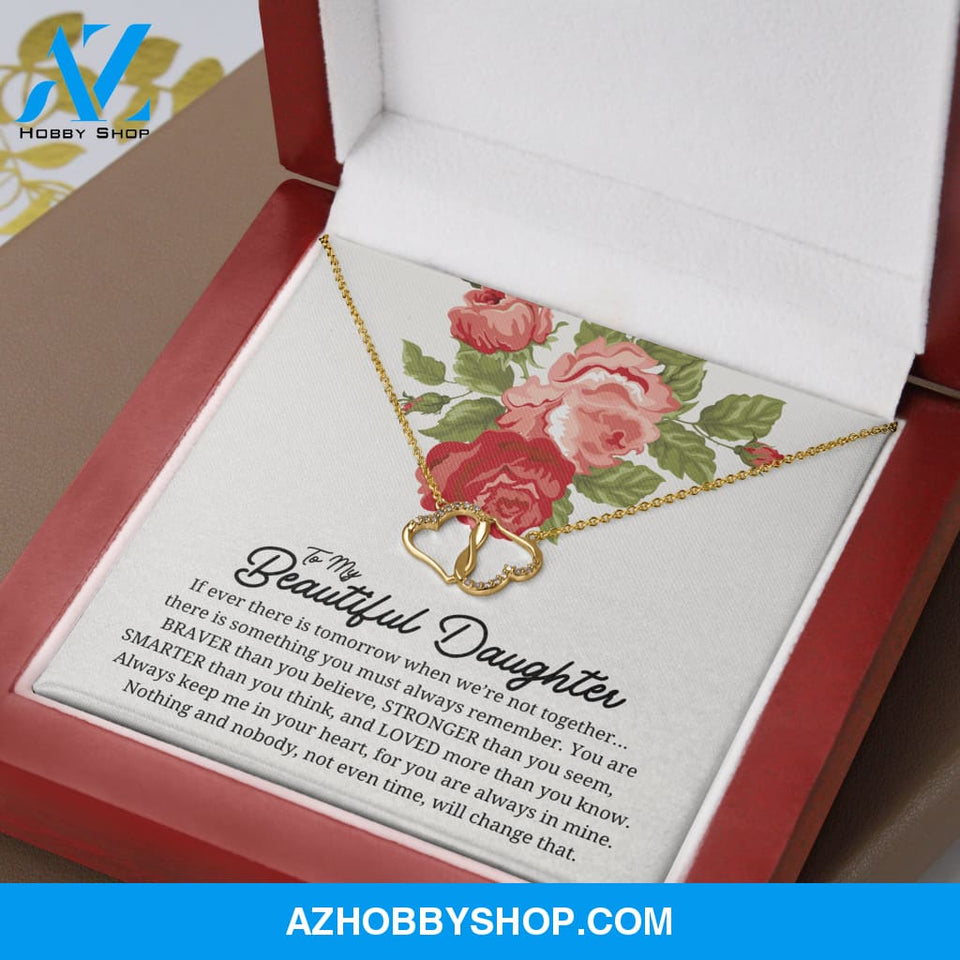 (Daughter) Braver & Stronger - Solid Gold with Diamonds Necklace