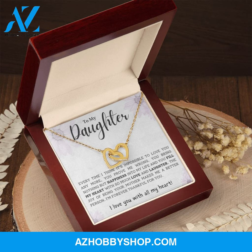 Daughter - Forever Thankful - Interlocking Hearts Necklace