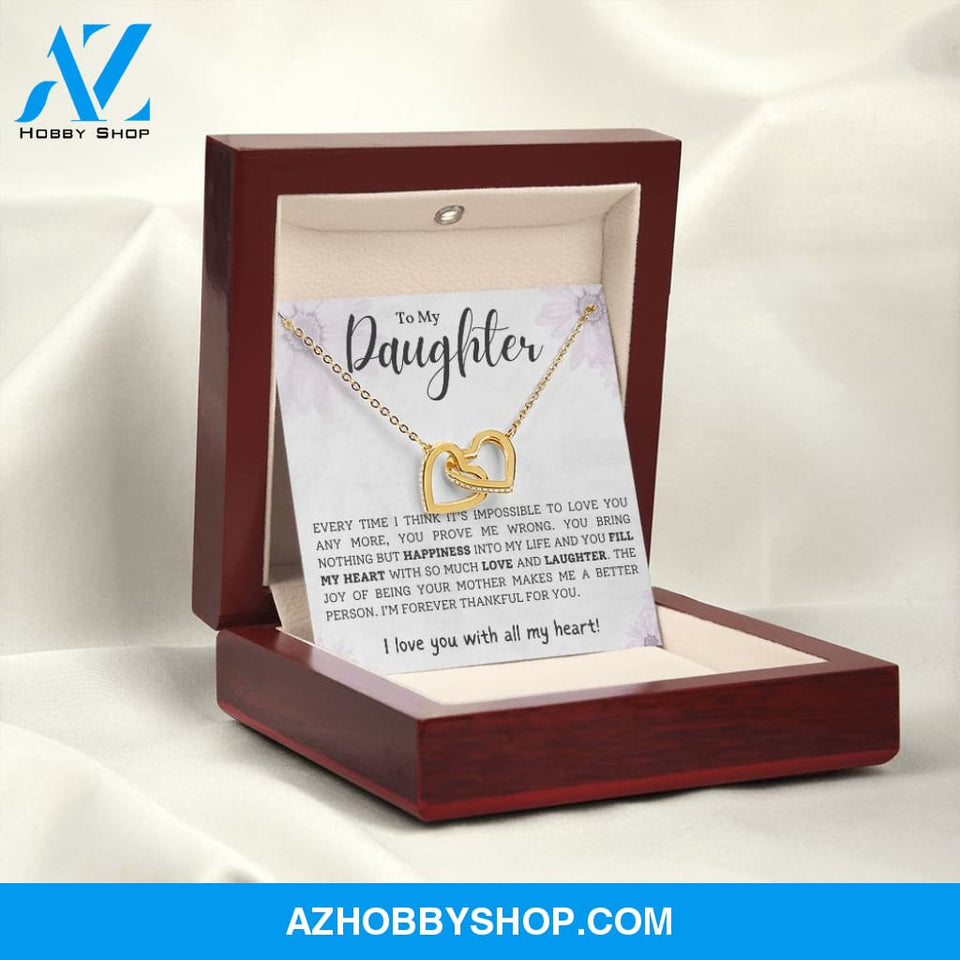 Daughter - Forever Thankful - Interlocking Hearts Necklace