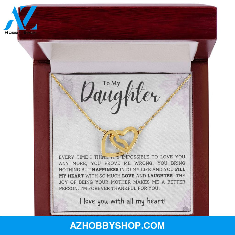 Daughter - Forever Thankful - Interlocking Hearts Necklace