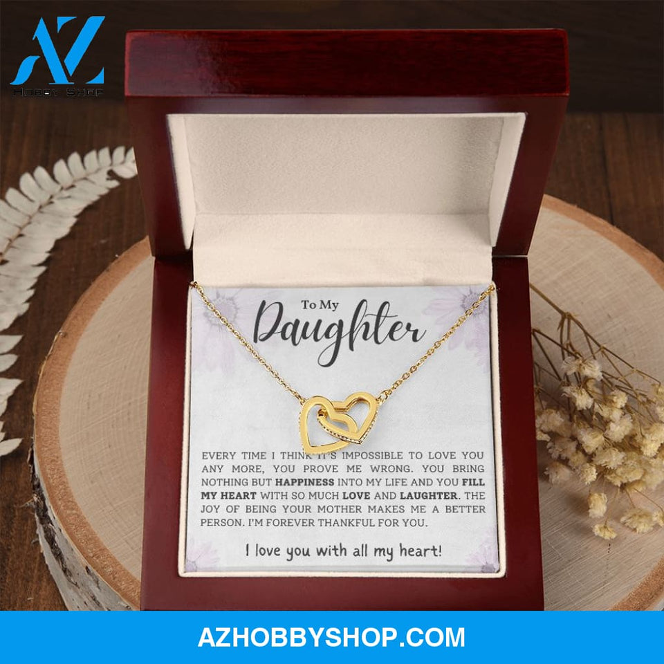 Daughter - Forever Thankful - Interlocking Hearts Necklace