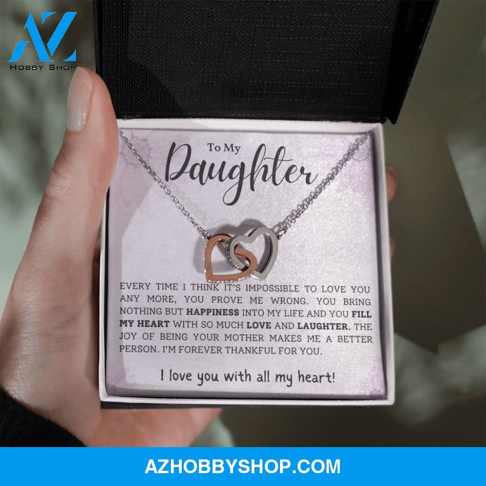 Daughter - Forever Thankful - Interlocking Hearts Necklace