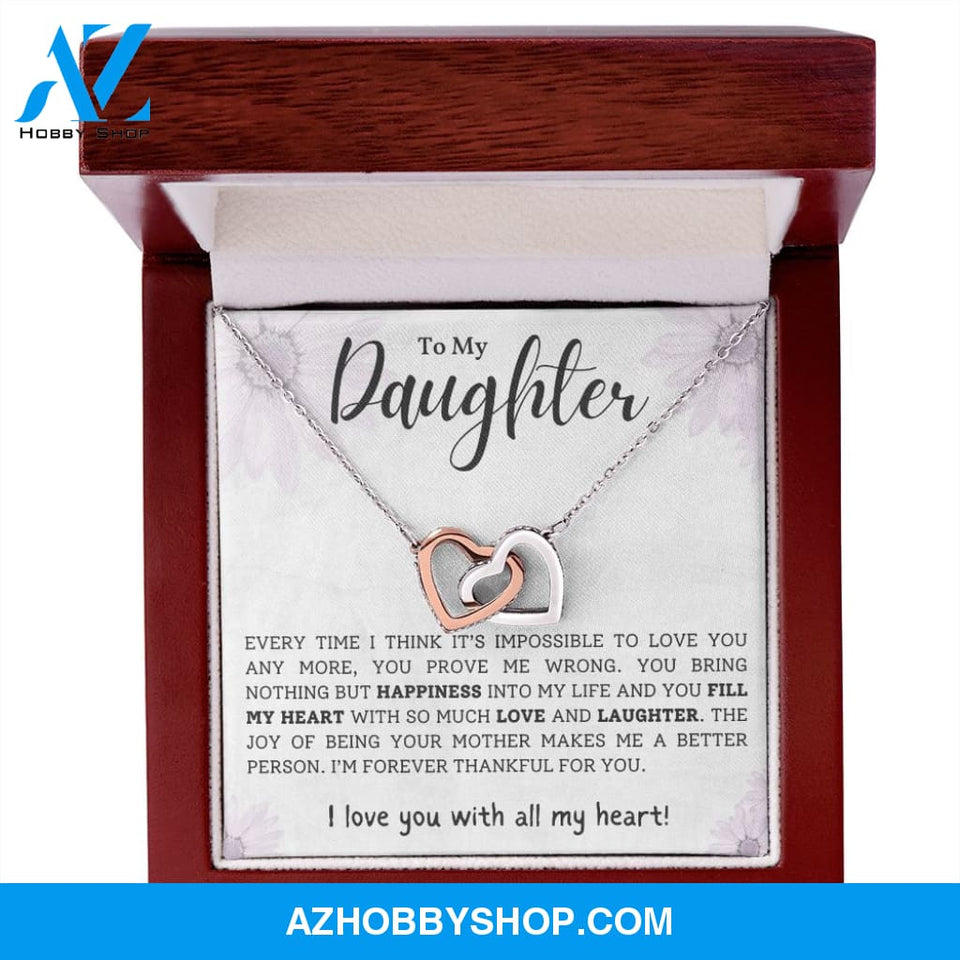 Daughter - Forever Thankful - Interlocking Hearts Necklace