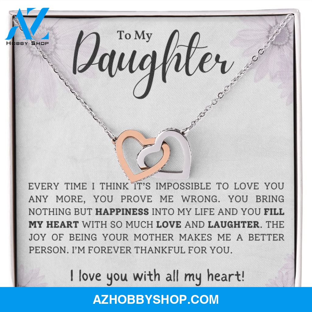 Daughter - Forever Thankful - Interlocking Hearts Necklace
