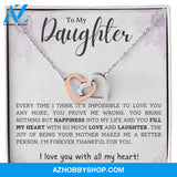 Daughter - Forever Thankful - Interlocking Hearts Necklace