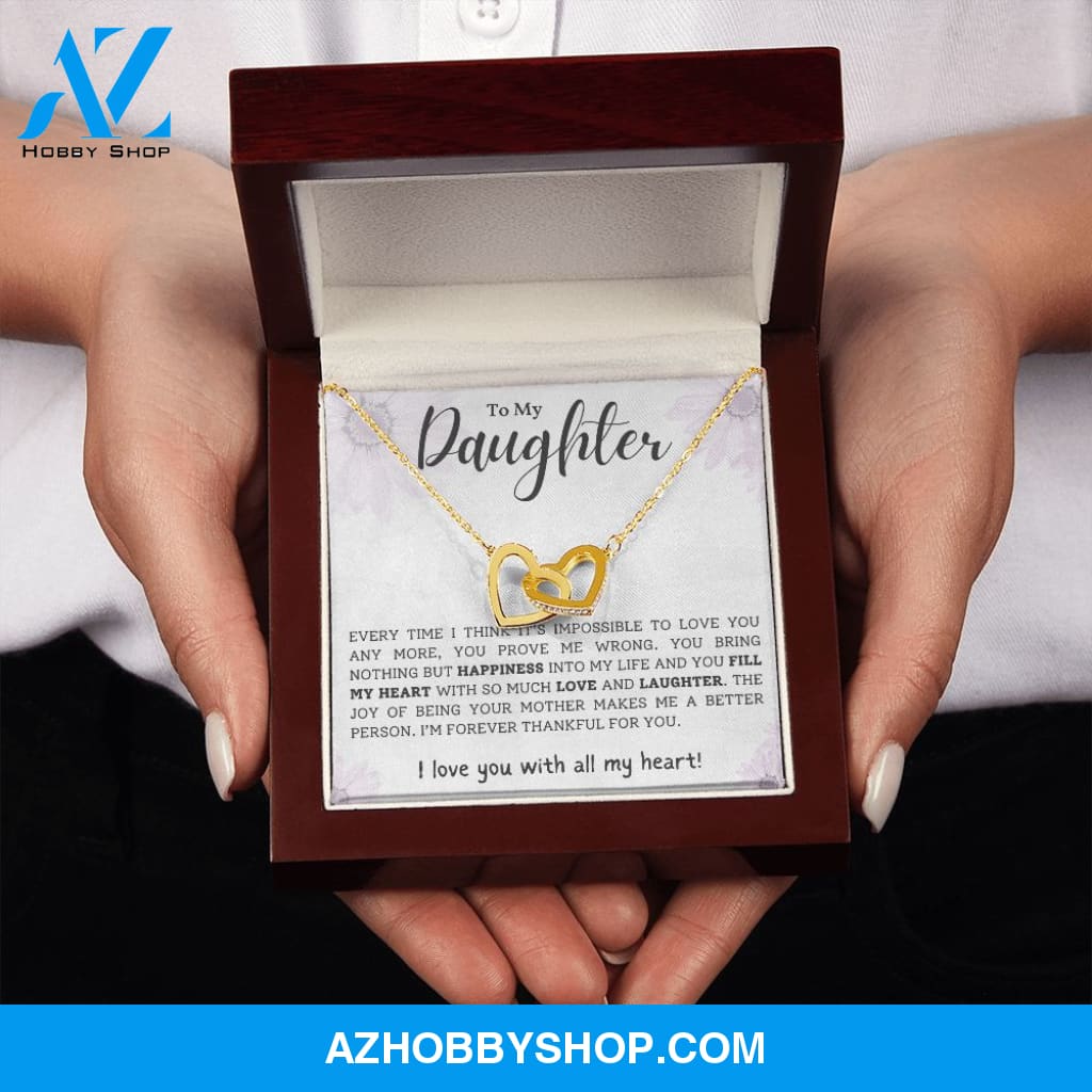 Daughter - Forever Thankful - Interlocking Hearts Necklace