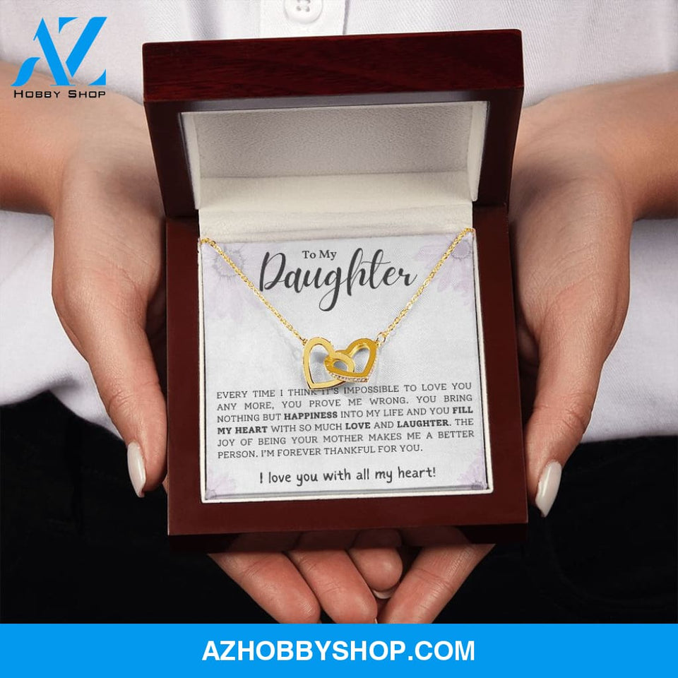 Daughter - Forever Thankful - Interlocking Hearts Necklace