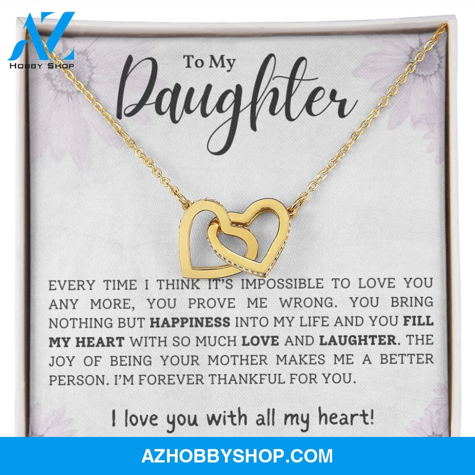 Daughter - Forever Thankful - Interlocking Hearts Necklace