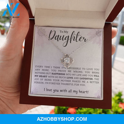 Daughter - Forever Thankful - Love Knot Necklace