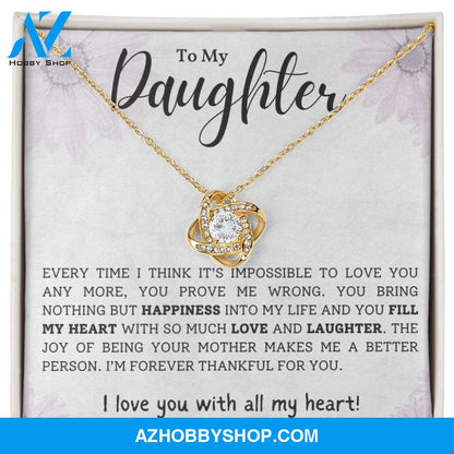 Daughter - Forever Thankful - Love Knot Necklace