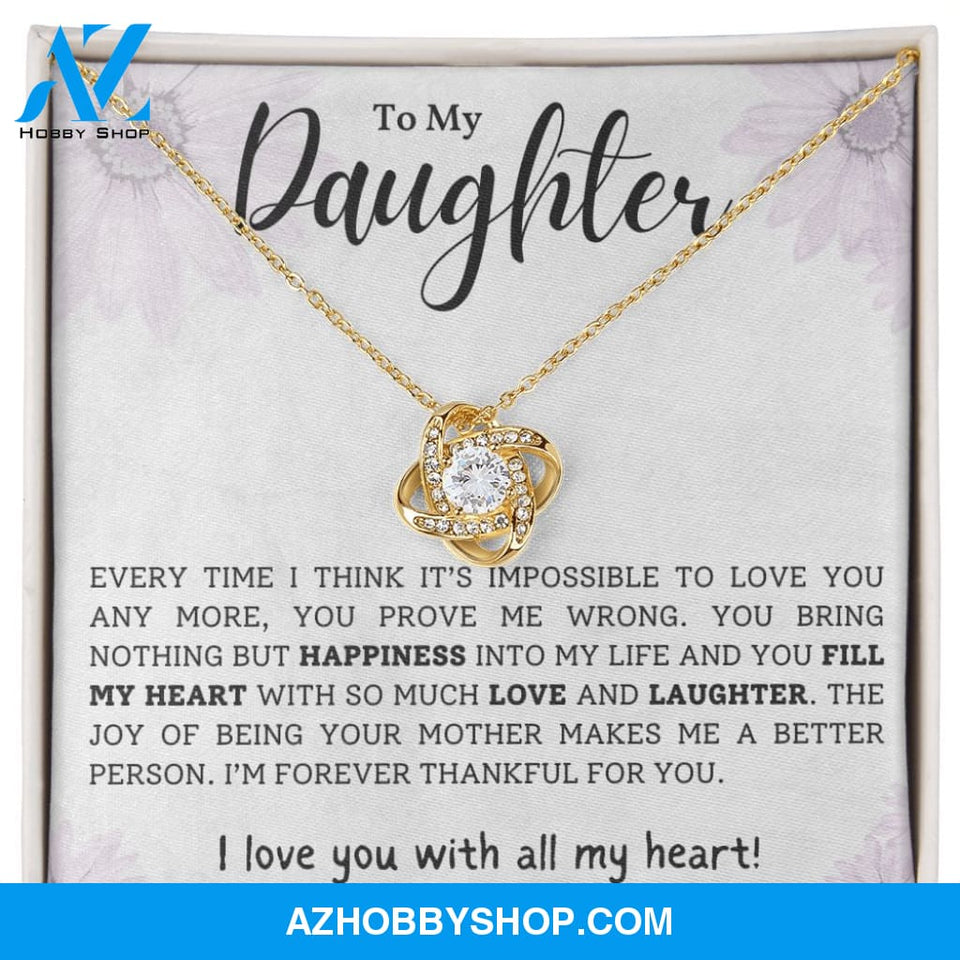 Daughter - Forever Thankful - Love Knot Necklace