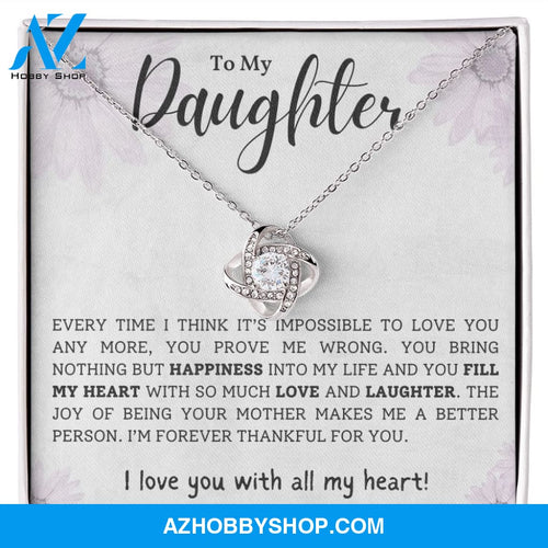 Daughter - Forever Thankful - Love Knot Necklace