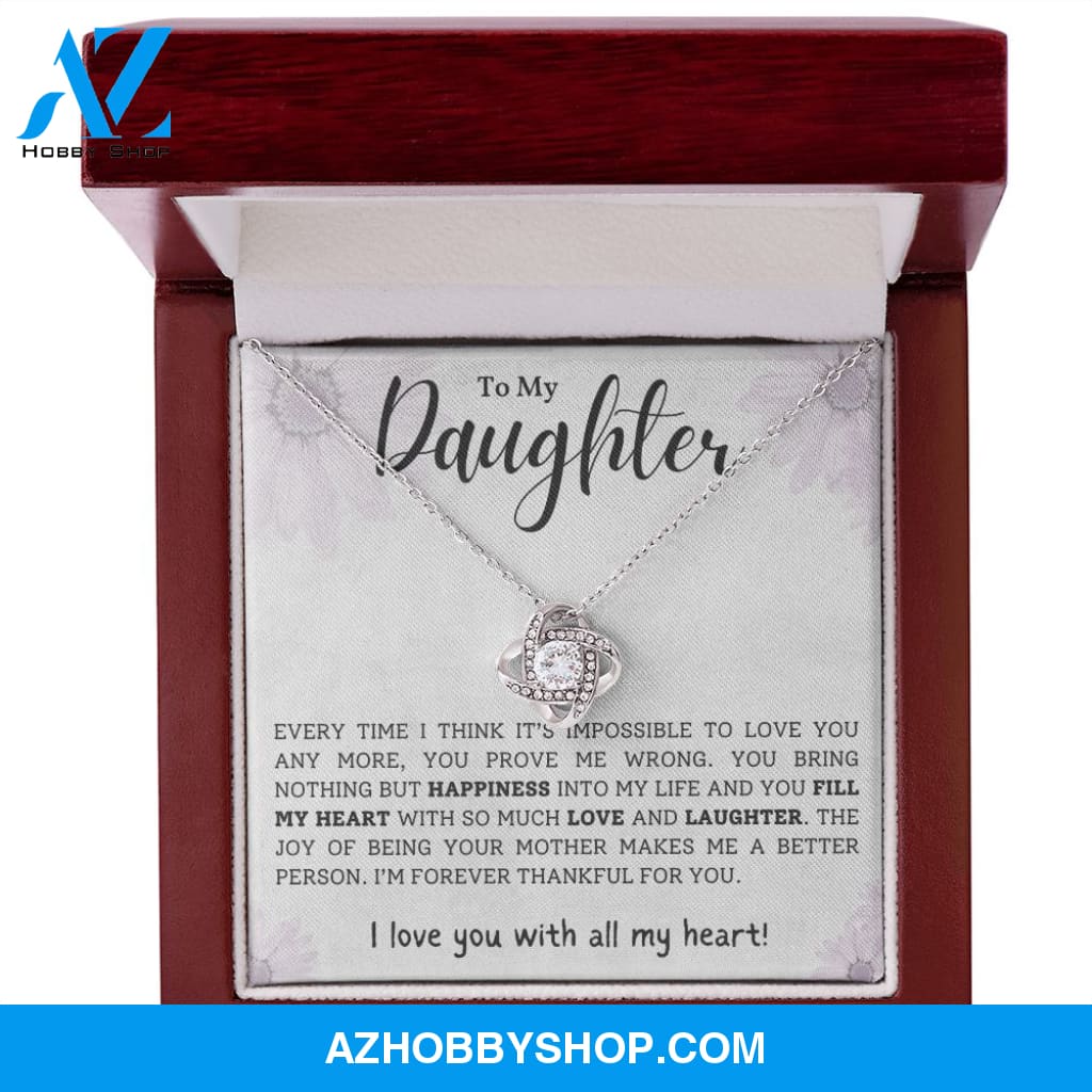 Daughter - Forever Thankful - Love Knot Necklace
