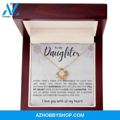 Daughter - Forever Thankful - Love Knot Necklace