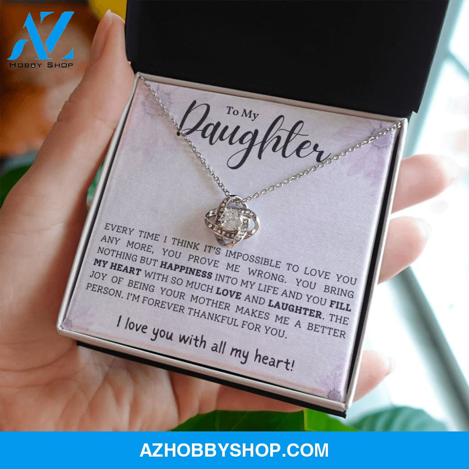 Daughter - Forever Thankful - Love Knot Necklace