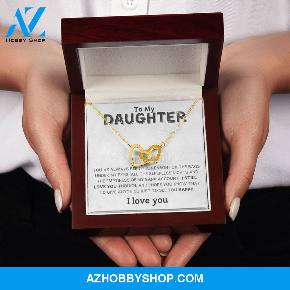 Daughter - I Love You - Interlocking Hearts Necklace