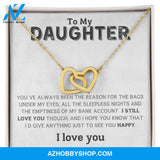 Daughter - I Love You - Interlocking Hearts Necklace
