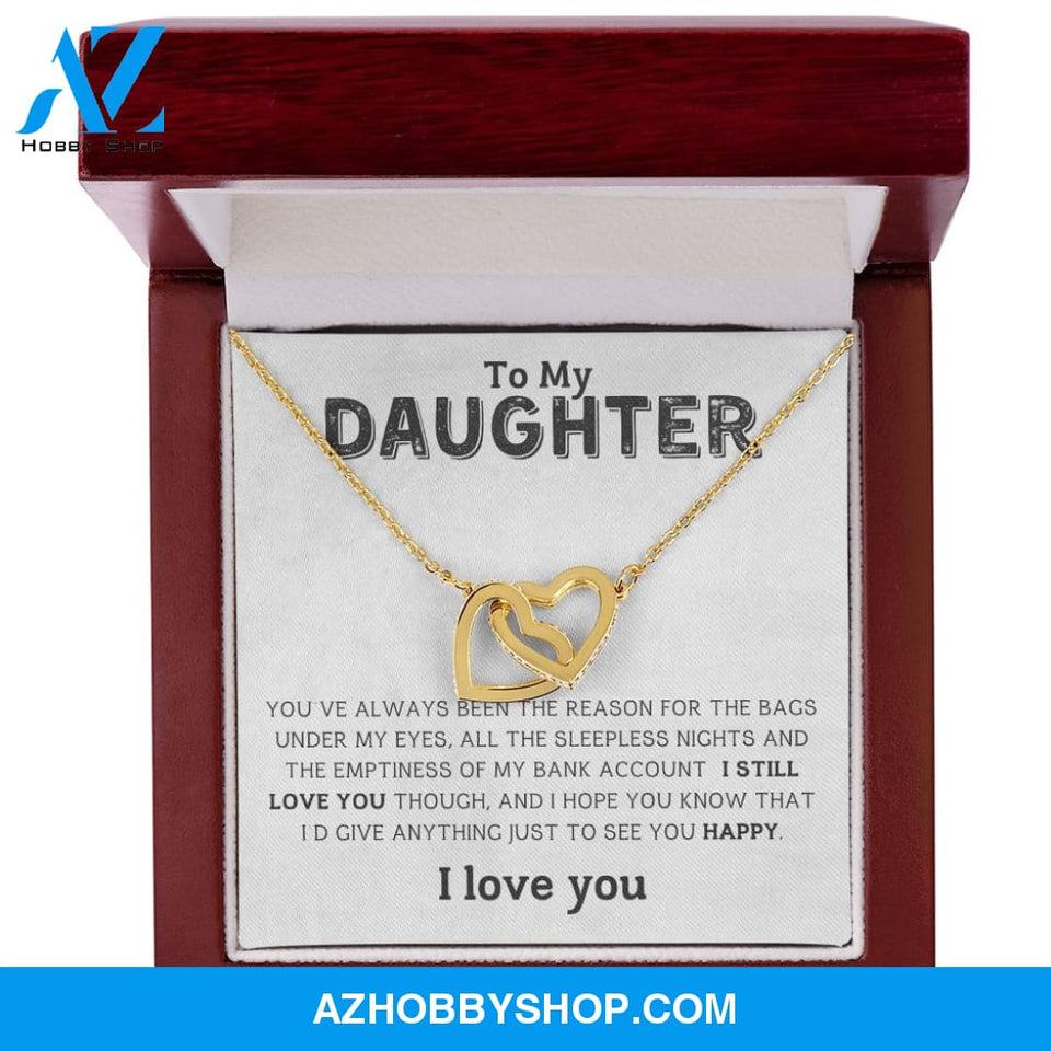 Daughter - I Love You - Interlocking Hearts Necklace
