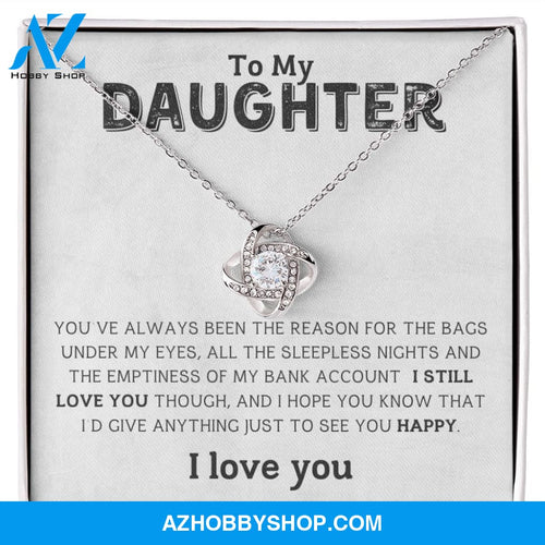 Daughter - I Love You - Love Knot Necklace