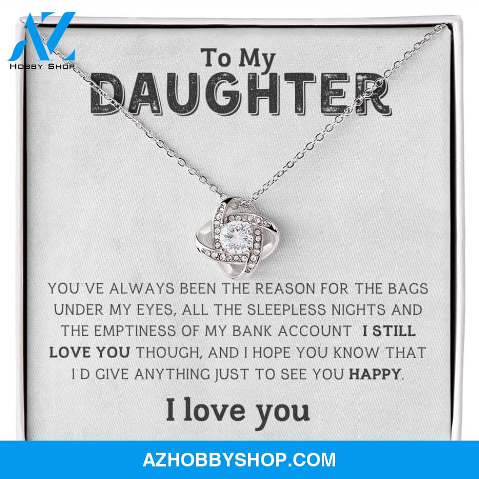 Daughter - I Love You - Love Knot Necklace