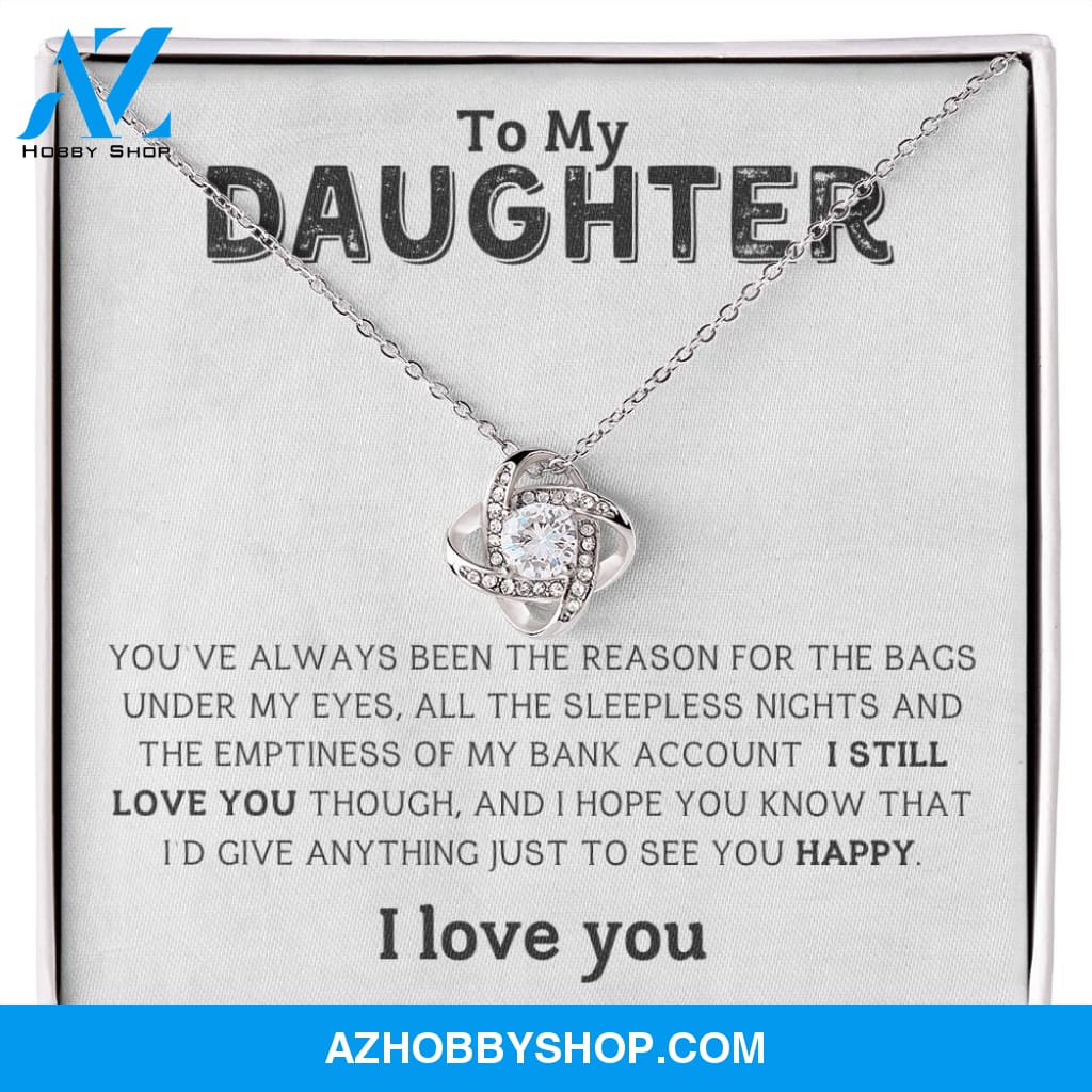 Daughter - I Love You - Love Knot Necklace