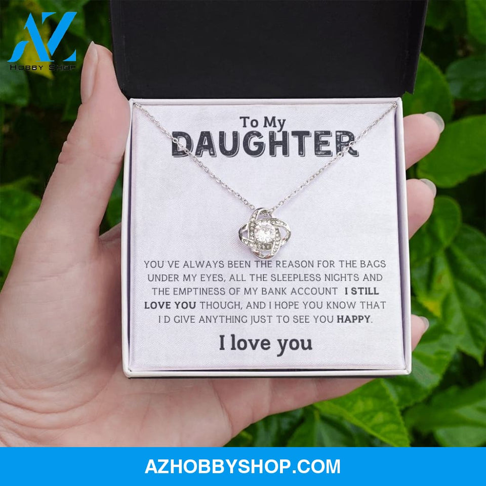 Daughter - I Love You - Love Knot Necklace