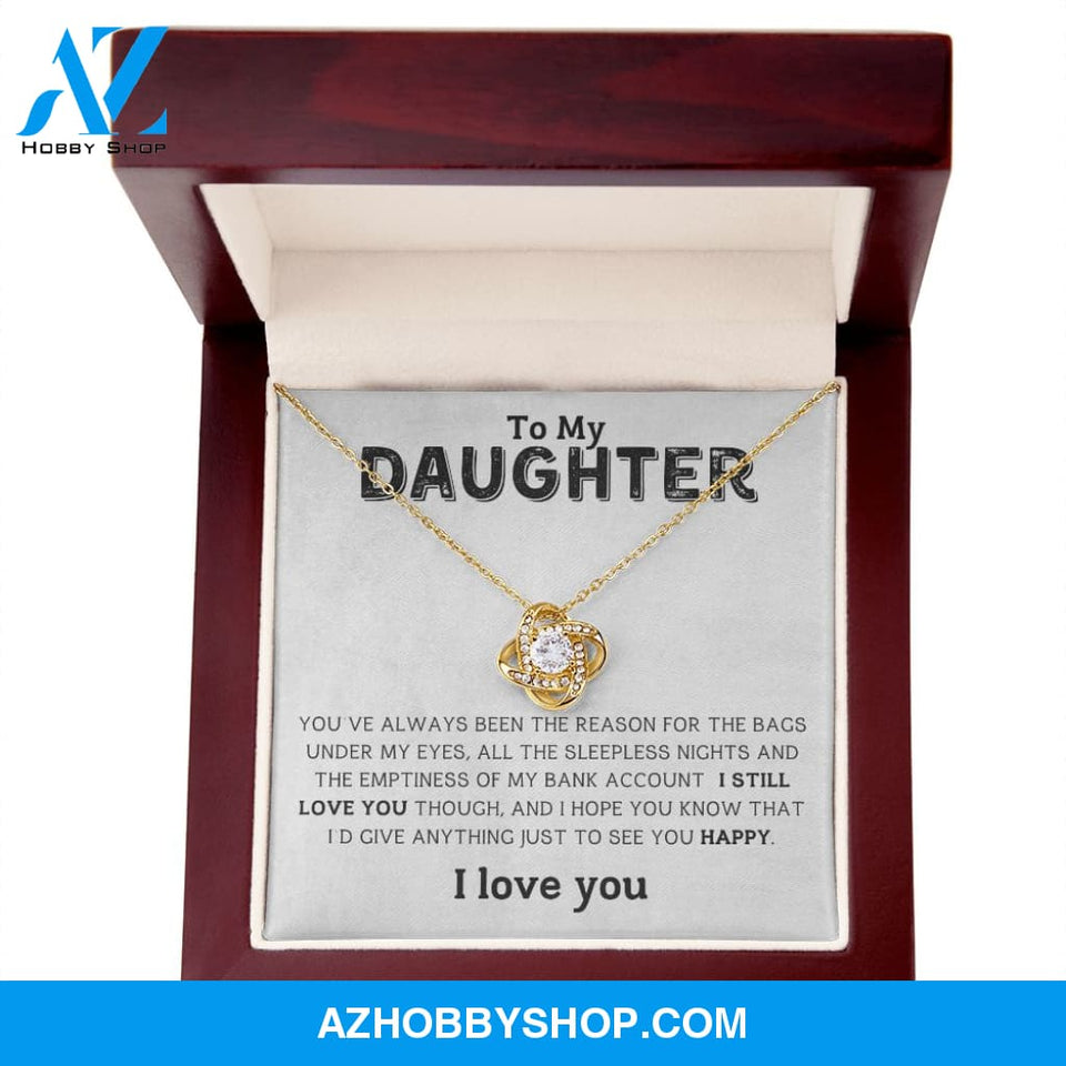 Daughter - I Love You - Love Knot Necklace