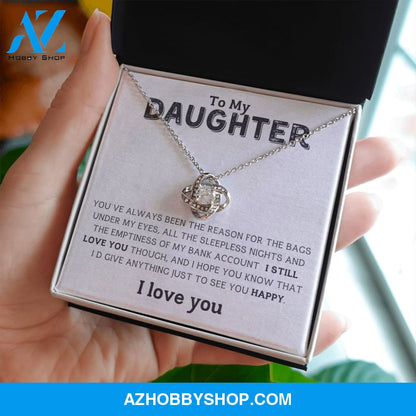 Daughter - I Love You - Love Knot Necklace