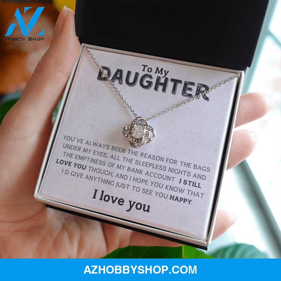 Daughter - I Love You - Love Knot Necklace