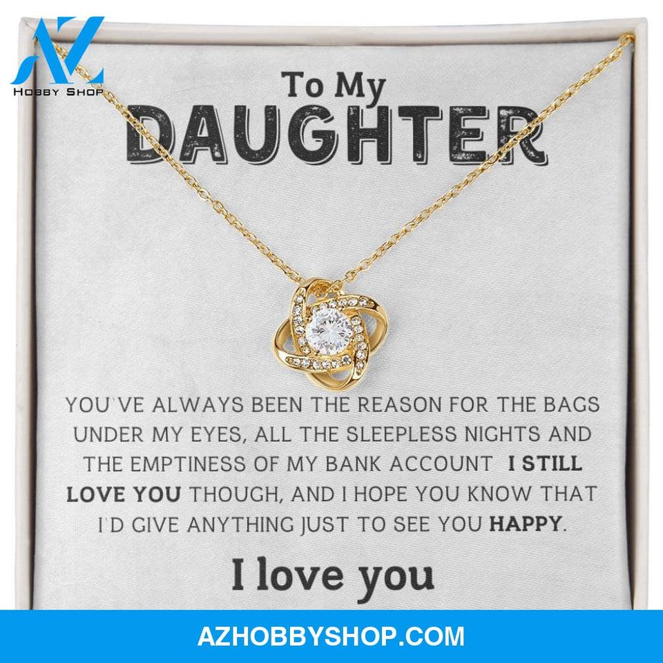 Daughter - I Love You - Love Knot Necklace