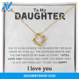 Daughter - I Love You - Love Knot Necklace
