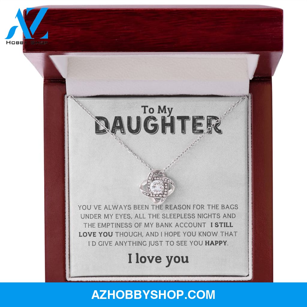 Daughter - I Love You - Love Knot Necklace