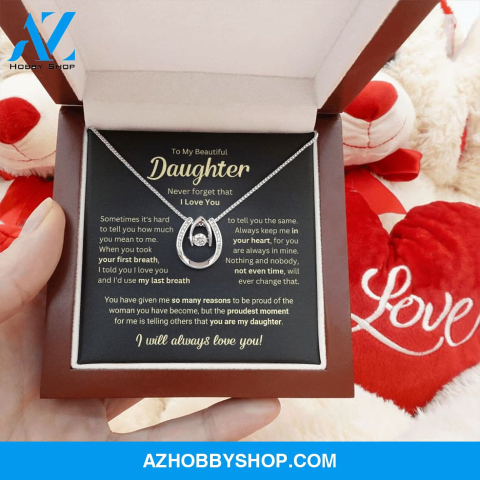 Daughter - Last Breath - Luck Pendant Silver Necklace