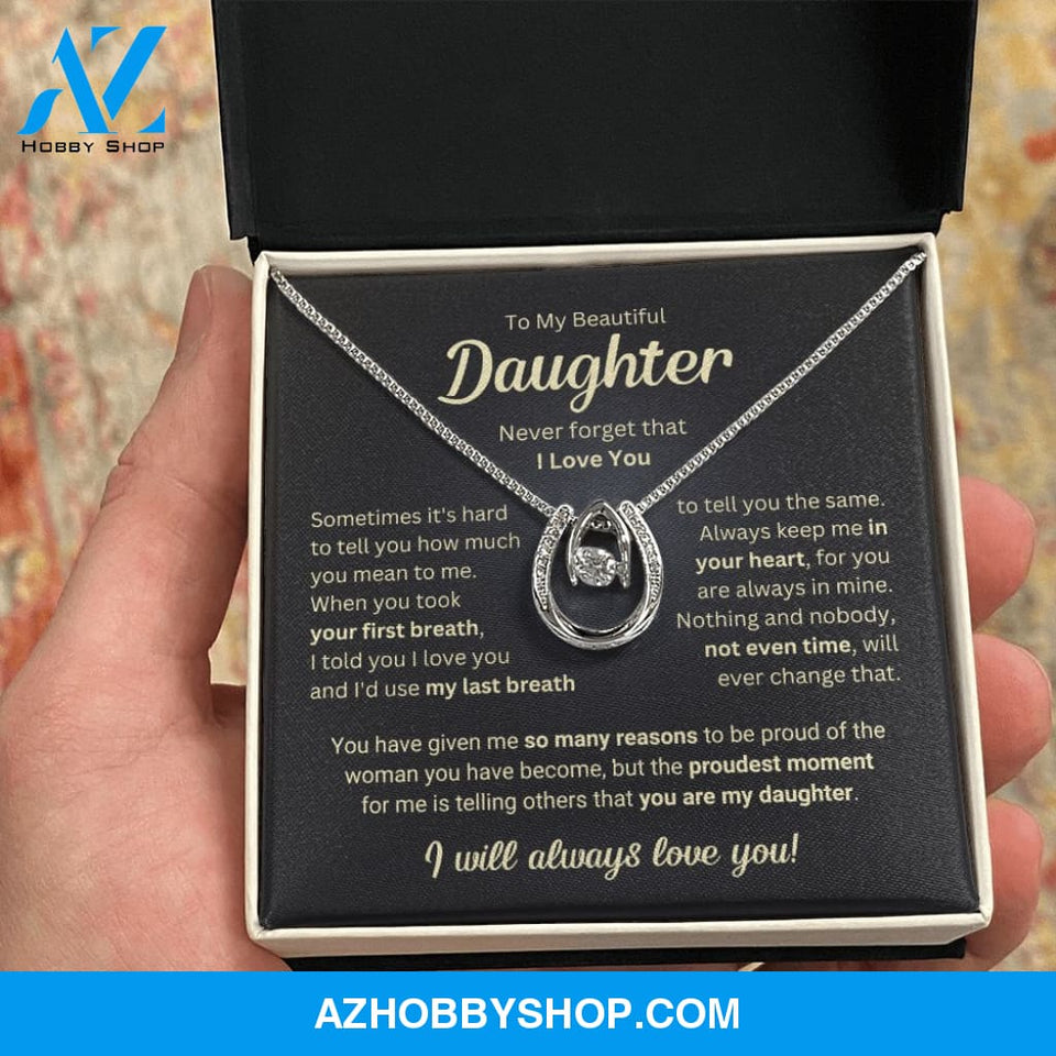 Daughter - Last Breath - Luck Pendant Silver Necklace