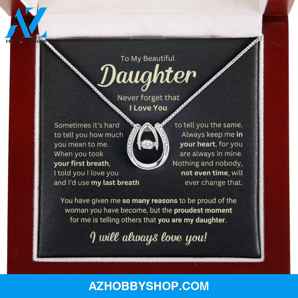 Daughter - Last Breath - Luck Pendant Silver Necklace